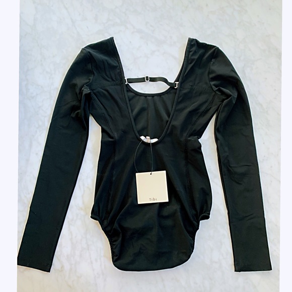 TIBI open-back black stretch body suit - Picture 3 of 8